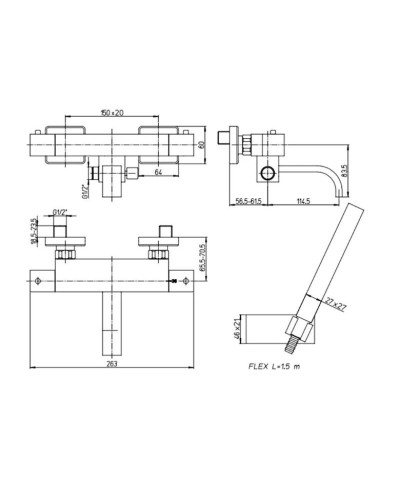 Термостат для ванны Paini Dax 84PW105TH
