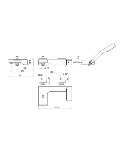 Смеситель для ванны Paini Ghibli 44CR105