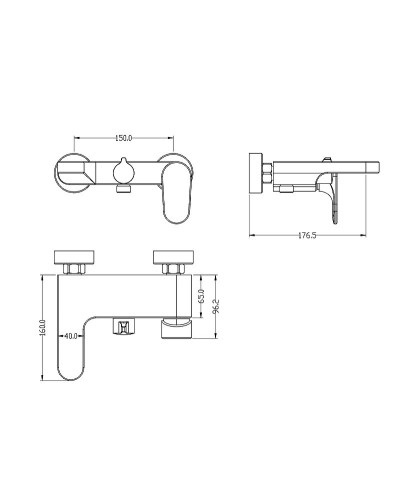 Смеситель для ванны Boheme Spectre 453-NB Никель