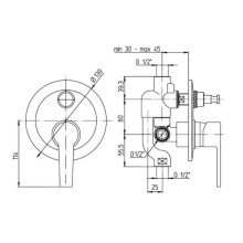 Смеситель для ванны Paini Le Mans 90CR6912SKM