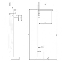 Смеситель для ванны Abber Daheim AF8215G Золото матовое