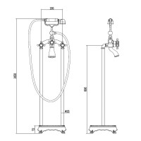 Смеситель для ванны Abber Klassik AF8415G Золото