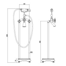 Смеситель для ванны Abber Klassik AF8415G Золото
