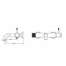 Смеситель для ванны Boheme Uno 463-SGM Оружейная сталь глянцевая