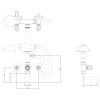 Смеситель для ванны Bronze De Luxe Florence 10319