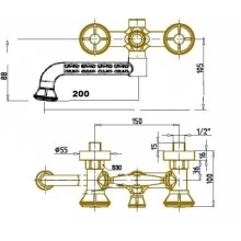 Смеситель для ванны Bronze De Luxe Royal 10119Р