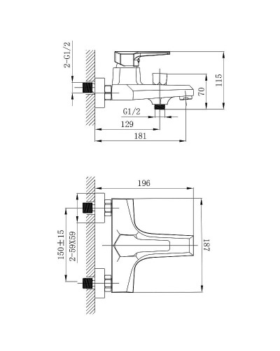 Смеситель для ванны Rossinka RS44-30 Хром