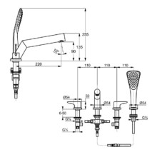 Смеситель на борт ванны Kludi Objekta 324250575