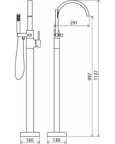 Смеситель для ванны Ravak Freedom FM 080.00 X070059 Хром