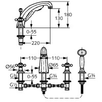 Смеситель на борт ванны Kludi Adlon 515244520