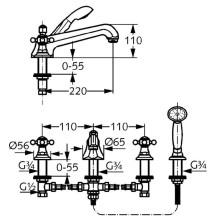 Смеситель на борт ванны Kludi Adlon 515254520