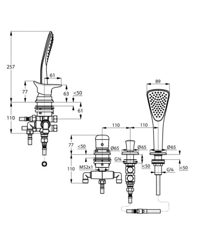 Смеситель на борт ванны Kludi Ambienta 534480575