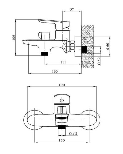 Смеситель для ванны Orange Modi M25-100cr Хром