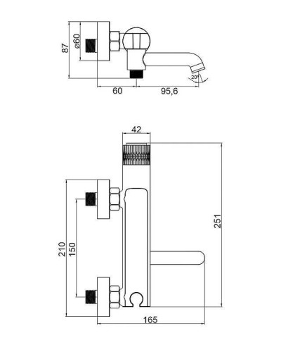 Смеситель для ванны Orange Pure M02-100cr Хром