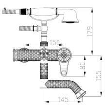 Смеситель для ванны ZorG Antic A 400W-SL Серебро