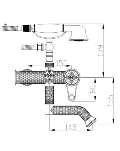 Смеситель для ванны ZorG Antic A 400W-SL Серебро