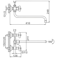 Смеситель для ванны Frap H18 F2618 универсальный Хром