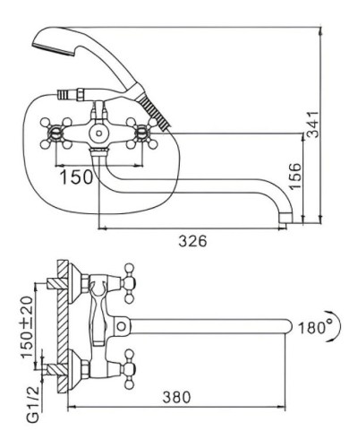Смеситель для ванны Frap H19 F2619 универсальный Хром