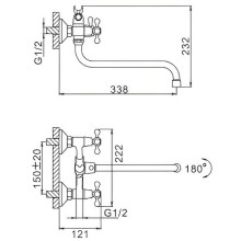 Смеситель для ванны Frap H08 F2208-2 универсальный Хром
