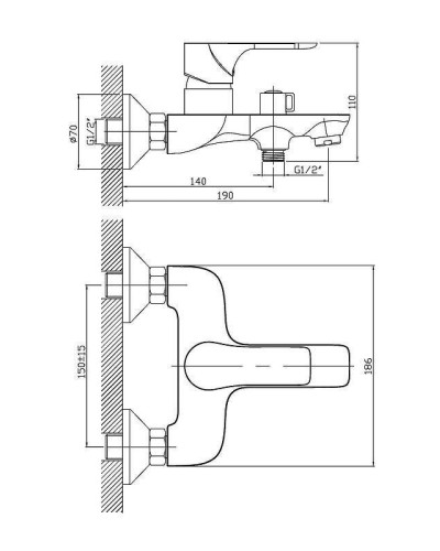 Смеситель для ванны Orange Aristo M19-100w Белый глянец