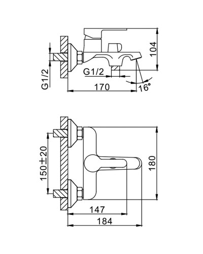 Смеситель для ванны Frap H41 F3241 Белый Хром