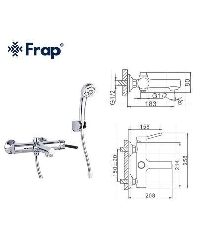 Смеситель для ванны Frap H44 F3244 Хром