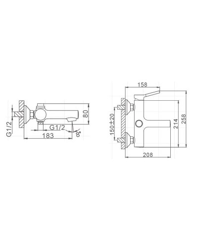 Смеситель для ванны Frap H44-8 F3244-8 Белый Хром