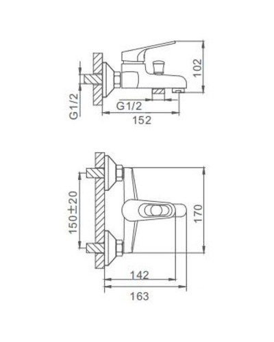 Смеситель для ванны Frap H13 F3013 Хром