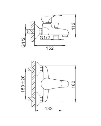 Смеситель для ванны Frap H14 F3014-B Хром