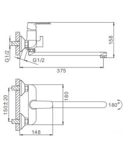 Смеситель для ванны Frap H31 F2231 универсальный Белый Хром
