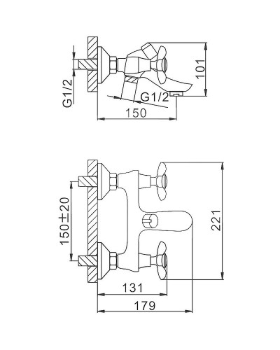 Смеситель для ванны Frap H731 F32731-B Хром