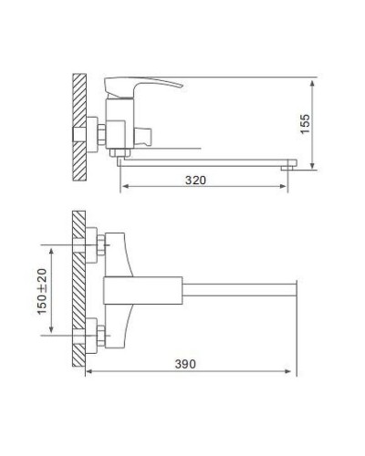Смеситель для ванны Gappo G07 G2207-7 универсальный Белый Хром