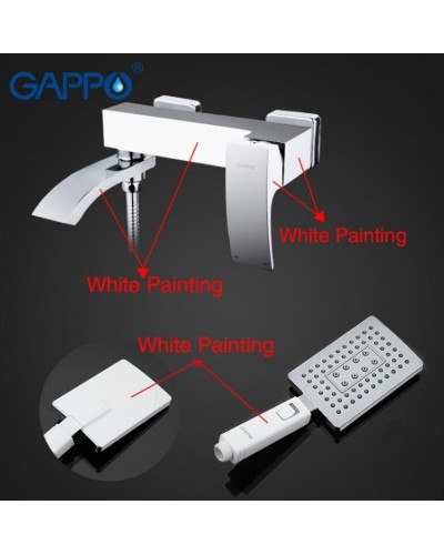 Смеситель для ванны Gappo G07 G3207-8 Белый Хром