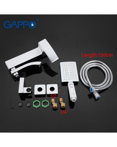 Смеситель для ванны Gappo G07 G3207-8 Белый Хром