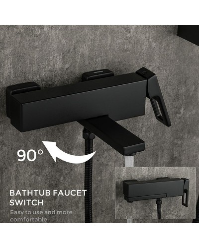 Смеситель для ванны Gappo G17-6 G3217-6 Черный матовый