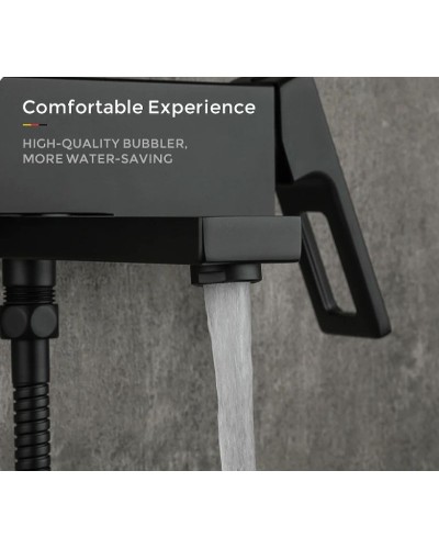 Смеситель для ванны Gappo G17-6 G3217-6 Черный матовый