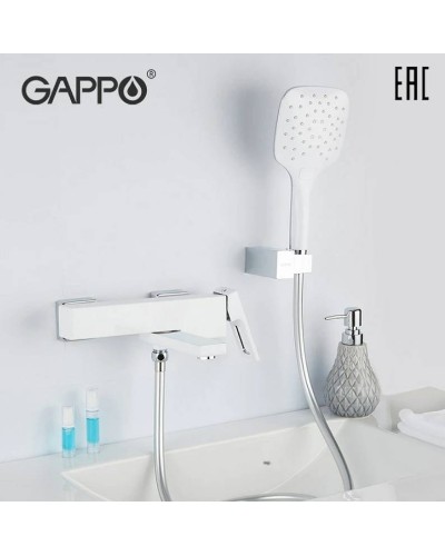 Смеситель для ванны Gappo G17-8 G3217-8 Белый Хром