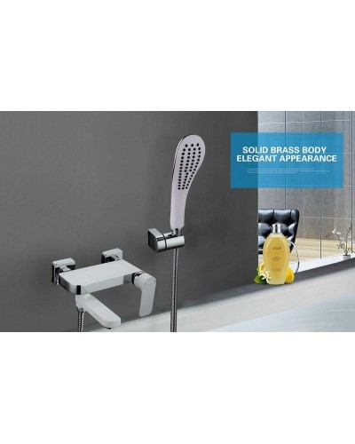 Смеситель для ванны Gappo G48 G3248 Белый Хром