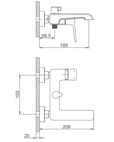 Смеситель для ванны Gappo G50 G3250-8 Хром