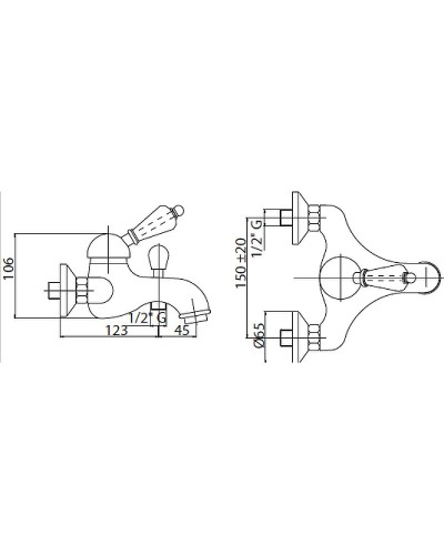 Смеситель для ванны Cezares Elite ELITE-VM-02-Bi Бронза