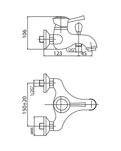 Смеситель для ванны Cezares Giubileo-VM-01 Хром
