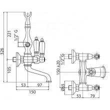 Смеситель для ванны Cezares Diamond DIAMOND-VD-02-Sw Бронза