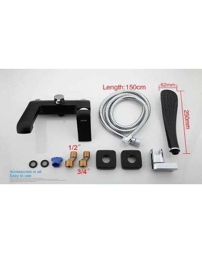 Смеситель для ванны Gappo G50 G3250 Черный матовый