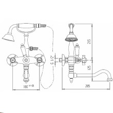 Смеситель для ванны Cezares Diamond DIAMOND-VDF-02-Sw Бронза