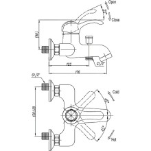 Смеситель для ванны Cezares Lira-C-VDM1-02 Бронза