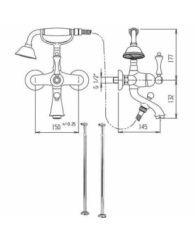 Смеситель для ванны Cezares Margot MARGOT-VDP-02-Bi Бронза