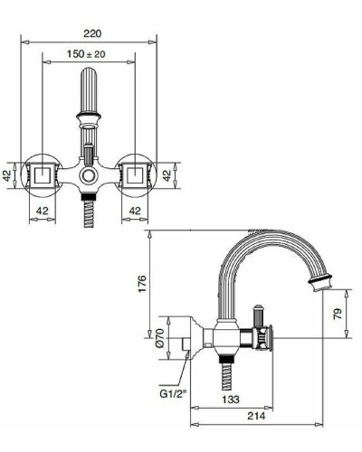 Смеситель для ванны Cezares Olimp VD OLIMP-VD-01-Sw Хром