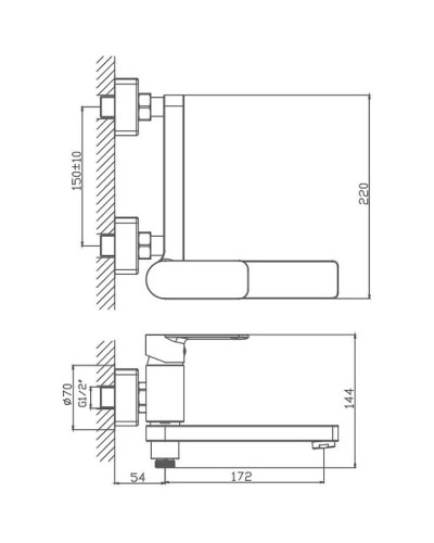 Смеситель для ванны Haiba HB60617 Хром