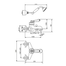 Смеситель для ванны Migliore Ermitage 18611 Бронза