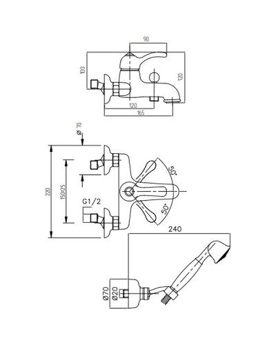Смеситель для ванны Migliore Lem 25866 Бронза